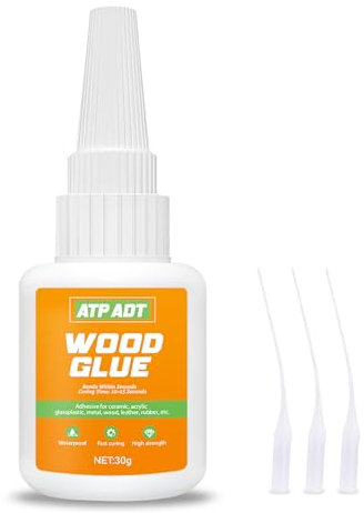 ATP ADT 30g Wood Glue, Glue for Wood Adhesive, Instant Wood Glue Strong for Furniture, Oak, Crafts, Waterproof Repair Glue for Woodworking, Edges & DIY Projects