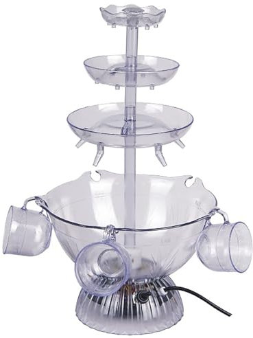 FYDZ Fontaine à boisson électrique à 3 niveaux, distributeur de champagne avec 5 tasses et base LED, parfait pour les mariages et les fêtes d'hôtel