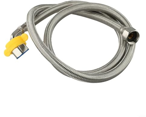 Yhenlovtt Stainless Steel Flexible Pipe Connectors Elbow Hose For Bathroom Kitchen Boiler Plumbing 1/2 90° Space-Saving Design Easy Installation (1.2 m)