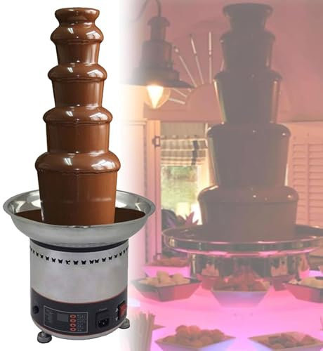 Machine à fontaine à chocolat électrique à 4/5/6/7 niveaux, grande machine à fondue au chocolat, machine à fondre le chocolat commerciale pour fête, banquet, anniversaire, Noël,5Tiers