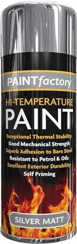 MIXEL Hi-Temperature Paint – Silver Matt Spray, Strong, Long-Lasting, Quick Drying, Heat-Resistant Spray, Durable & Protective, Smooth & Even Coverage