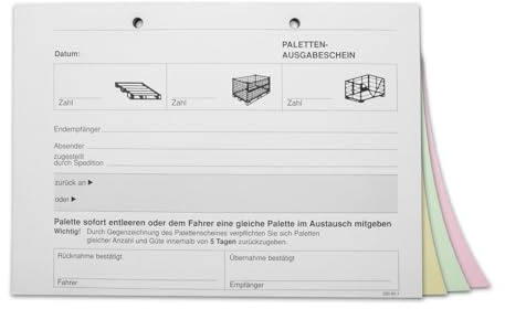 MASHPAPER Palettenschein Block selbstdurchschreibend Querformat DIN A5 250601
