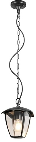 Trio Leuchten Außen Pendelleuchte Venta 363260132, Aluminium Druckguss Schwarz matt, Kunststoff klar, exkl. 1x E27