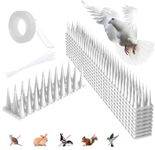 Hillylolly Pinchos Antipalomas, 10 Pcs Pinchos Anti Gatos, Pinchos Antipajaros 4.3 M, Pinchos Palomas Plastico, Auyentador, Anti Palomas Gato Pájaros, para Cercas, Ventanas, Techos (Transparente)