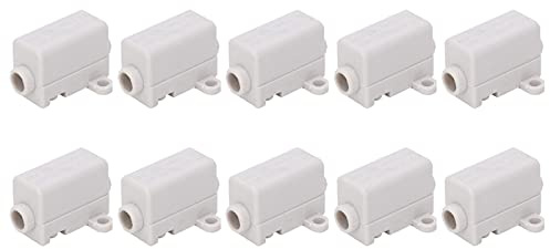 Inline Junction Connector Box T Type Cable Wire Electrical Joiner 10Pcs ABS Flame Retardant Brass Conductor 400V 60A for Ceiling Light Switch Wiring