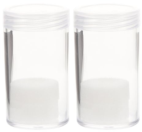HOUDERCO Münzröhrchen Aus Kunststoff Transparente Münzaufbewahrung Für Sammler Münzbehälter Zum Schutz Vor Oxidation Und Kratzern Einfaches Öffnen Und Schließen Mit 2 Haltern Und 4 Schaumstoffeinlagen
