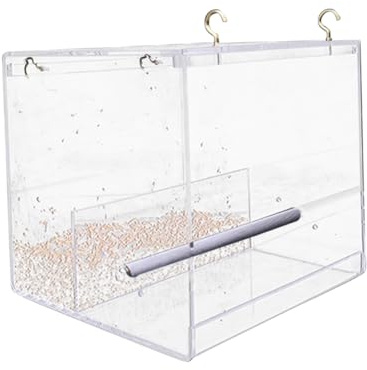 ifundom Transparente Vogelfutterstation mit Saugnapf Große Futterwanne aus Extra Dickem Wildvogel Geeignet Mittlere zum Beobachten von Wildvögeln Am Fenster