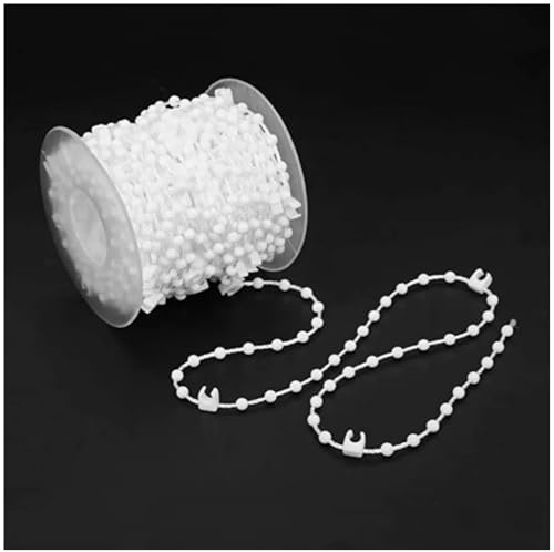 20 Meter Jalousien Unterlenkkette Vertikal Rollokette Perlenketten 127mm | Jalousienkette, Vertikal Jalousie Untere Kette, Rollo Kette Ersatzteile für Fensterbehandlung, Weiß