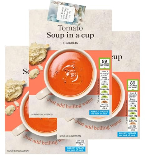 Soup Bundle With Tomato Soup In A cup 4 Sachets (3 Pack) – By Oerich Gift
