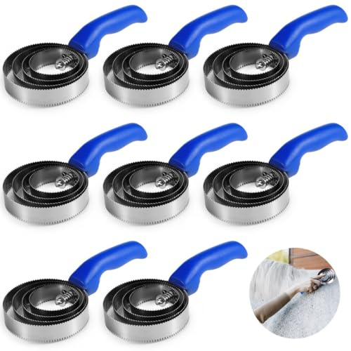 Generic Metall-Striegelbürsten mit komfortablem Griff für Kuh, Schaf, Haustier, Hund, Ziege, Pferd, 4-Ring, wendbare Edelstahl-Striegel, 8 Stück