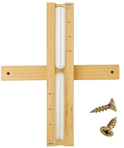 Sauna Timer, 15 Minute Sand Timer Hourglass for Sauna Accessories, Meditation Timer, 28 cm Height, 5 cm Width, Durable Construction