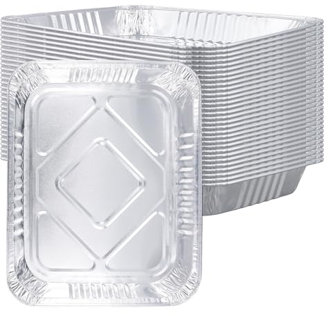 YIXNSW 30 Stück Grillschalen Aluminium, 32,5 x 26,2 x 4 cm Alu Tropfschalen, Aluschalen Tropfschalen für Weber, Grill, BBQ