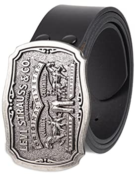 Levi's Men's Leather Belt With Antiqued Buckle,Black,36