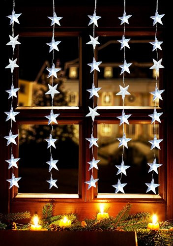 LED Lichtervorhang 40er Sterne warmweiß 1x1,2m innen / außen 06044