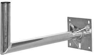 A.S. SAT Wandhalter Alu in Edelstahloptik 70cm Wandabstand windlastgeprüft mit Verstrebung