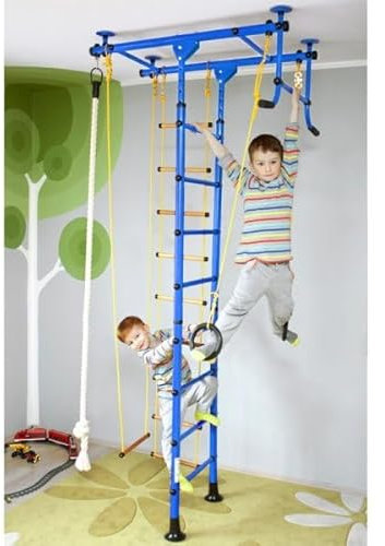 Niro Sportgeräte GmbH Espalier d'enfants Complexe de Maison M1 - Bleu, 2,40m - 2,90m; 2,20m - 2,70m; 2,00m - 2,50m