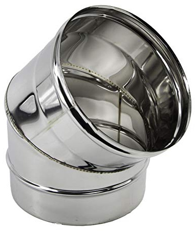 CURVA CURVE 45° ACCIAIO INOX 304 DIAM. 250 mm PER CANNA FUMARIA STUFA A PELLET