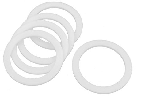 sourcing map 5St PTFE Flache Unterlegscheiben 45mm AD 35mm ID 2mm Dick Weiß | Dichtung