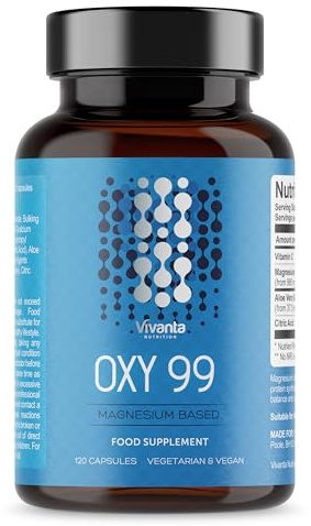 OXY 99 - Oxygen Cleanse - Vegan & Vegetarian Friendly - High Strength Cleanser with 995mg Magnesium Hydroxide Powder (40 Servings - 120 Capsules)