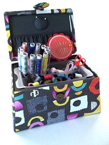 Nähkästchen mit Inhalt, Nähkorb, Handarbeitskorb inklusive Nähset von Korbhaus Gesthüsen