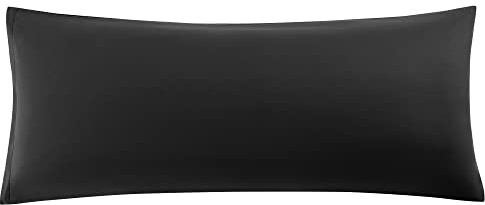 sourcing map Soft Brushed Microfiber Body Pillow Cover with Zipper Closure, Bolster Pillow Cases Long Pillow Cases for Body Pillow Black 20x55 (4ft 6in)