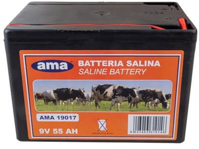 Batterie de clôture électrique Ama Carbon Zinc : Batterie de clôture électrique, 9 V, 55 A