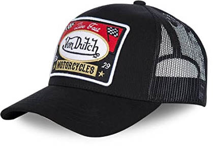 Von Dutch Cap Herren und Damen, Trucker BLACKY, Schwarz BLAC | Unisex, Erwachsene 55,5-60cm, Verschluss Snapback, Steifes Mesh, Gebogener Schirm, Vintage