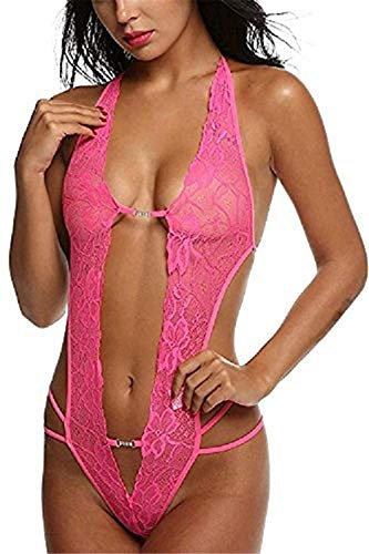 BodyGo Femmes Sexy Dentelle Dos Nu Combinaison Sexy Lingerie Body Pyjamas Bandage Culotte Ouverte Ouvrir Le Dos sous-Vêtements Transparentes Dentelle Nuit