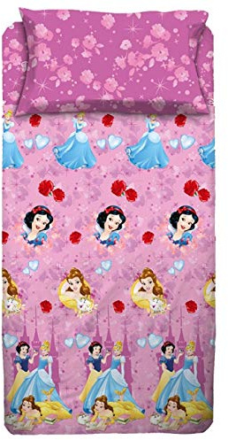 Disney Bettwäsche für Einzelbett, Prinzessinnen, Rosa