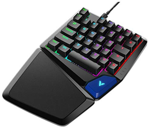 KUANDARMX Wired Gaming Keyboard 35 Keys One-handed Mechanical Keyboard Macro Definition Usb Half Keyboard for Lol/pubg for Mac/window/pc Gamer, Black