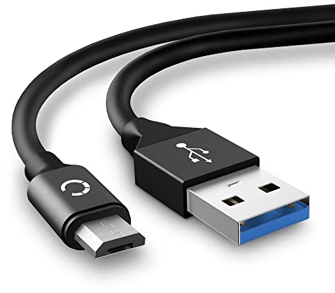 CELLONIC USB Kabel 2m für Garmin Edge 520 Plus, 820, 1000, 1030 / Dashcam 55 / Zumo 595 / Approach/Dezl 760 GPS Navigator Ladekabel Micro USB auf USB A 2.0 Datenkabel 2A schwarz PVC