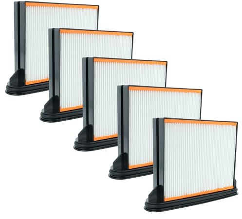 vhbw 5x filtro compatibile con BTI NTS 20 A-M-P, NTS 20 A-2 aspirapolvere - filtro HEPA/a pieghe/a umido nero/bianco/grigio