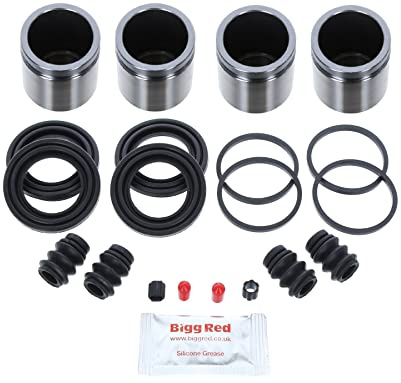 Bigg Red - Front Brake Caliper Repair Seal Kit and Pistons - Compatible with Santa Fe 2006-2018, Sorento 2009-2016, Ssangyong 2007-2019