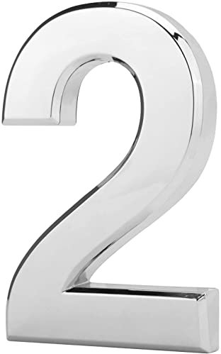 Numeri civici autoadesivi 3D da 7 cm, Numeri Civici Autoadesivi Numeri di Indirizzo Impermeabili Adesivi, numeri per casa, ufficio, hotel, appartamento, porta, camera parete, nastro-Numero 2