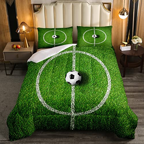 Juego de edredón de fútbol para niños, Juego de Cama de fútbol para niños, Juego de Cama de fútbol para niños, Juego de Ropa de Cama Transpirable, Ropa de Cama Deportiva, edredón o edredón tamaño Ind