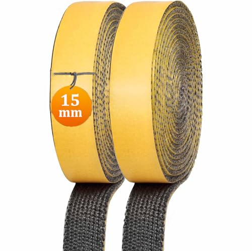 Joint de Cheminée Autocollant,Joint Insert Cheminée, 2 m x 15 mm x 2 mm Joints Tressé Auto-adhésive pour Poêle,Joints Fibre de Verre,Résistant à la Chaleur 600 Degrés Celsius.(2pcs)