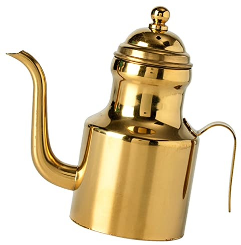 Angoily Oil Storage Container for Kitchen Stainless Steel Jug Oil Pot 11oz Long Spout Grease Container Stainless