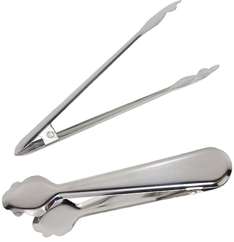 Zuckerzange Edelstahl,Changyeah 2 x Eiszange aus Edelstahl, Gastronomie-Zubehör, Süßigkeiten-Utensilien für Eiswürfel, ideal zum Servieren von Eiswürfeln und Lebensmitteln in Küchen,
