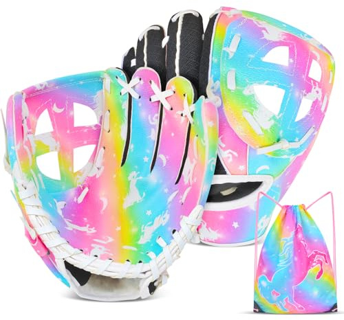 Gant de baseball pour enfants, gants de softball, gant de baseball et softball pour enfants filles, gants de baseball pour entraînement et jeu débutant, gant main gauche, main droite