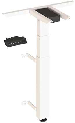 Worktrainer - WallDesk höhenverstellbarer Wandtisch - Elektrisches Gestell - Höhe 59-125cm - Breite 55cm - Weiß - Mit Speicherfunktion