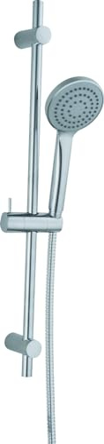 Vigour V1BG601 Duschgarnitur 1.0 m Stange 60 cm kürzbar Schlauch & Handbrause 1-fach Strahl Silber Chrom Wandmontage