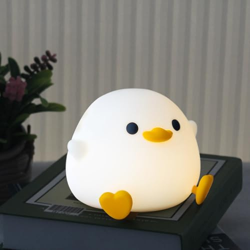 NICE POINT Veilleuse pour enfants, lampe canard en silicone pour bébés et enfants en bas âge, veilleuse animaux pour garçons et filles, lampe de nuit pour chambre à coucher