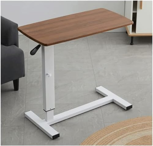 Überbetttisch mit Rollen, luxuriöser Überbetttisch, Überbett-Nachttisch, höhenverstellbar, Überbetttisch, Laptop-Stehpult, mobiler Überbettschreibtisch für den Heim- und Bürogebrauch, tragbar (Farbe: