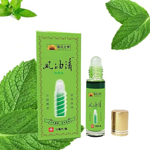 Aceite esencial de menta orgánico | 12 ml de menta Touch Oil Roll | Mareos rápidos y mareos - Combate el mareo con un