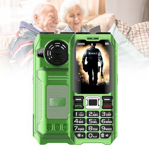 Telefoni Cellulari di Base per Anziani e Bambini, Telefoni Stupidi Sbloccati, Telefoni Cellulari Senza Internet - con Pulsanti Grandi, MP3, MP4, Fotocamera, Torcia Elettrica, SOS,Green