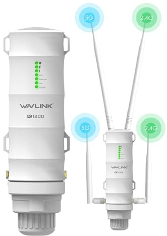 Repeteur WiFi Exterieur Puissant avec Antenne WiFi Longue Portée (antenne 360 degrés) - Amplificateur WiFi 6 Wavlink AX3000 Mesh- Outdoor Poe Répéteur WiFi Extérieur- Les Grands Espaces éloignés