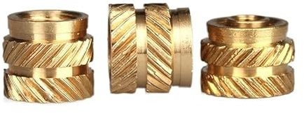 30/50 Stück M2 (OD3,2/3,5 mm), M2,5 (OD3,5/4 mm), M3 (OD4/4,2/4,5/5 mm), M4 (OD6/7 mm), Länge 3–8 mm, Messing-Schmelzschmelzeinsatz, Rändelmutter-Gewinde Formender SL-Typ-3D-Drucker mit doppelter Köpe