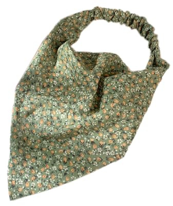 1 Stück Elastische Dreieck Kopftüchern,Buntes Blumenkopftuch Yoga Stirnbänder Boho Chiffon Turban Haarschal Bandanas Haarbänder Damen Sommer-Kopftuch Haarschmuck für Frauen,Grün