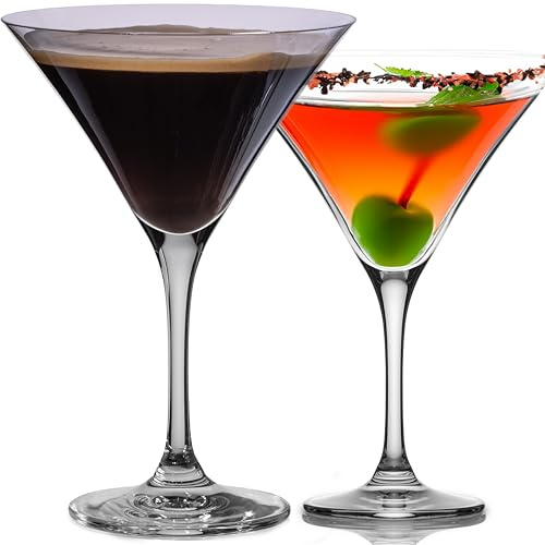 IMPERIAL glass Martini Gläser Set 2 Stück - Cocktailgläser 270ml aus Crystalline Glas – schlanke Form mit weiter V-Schale - Spülmaschinenfest