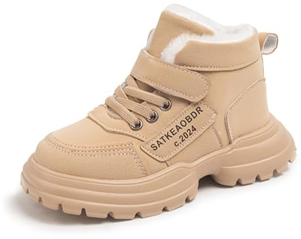 Fudaolee Enfant Bottes de Neige Hiver Chaude Bottines Kaki 28 EU = 29 CN